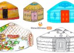 Как нарисовать юрту поэтапно для детей: карандашами, фломастерами и красками