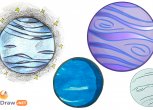 Рисунки планеты Нептун для детей: карандашом и фломастерами