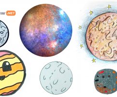 Рисунки планеты Меркурий для детей: красками, карандашами и фломастерами